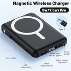 Azmuth for MagSafe Portable Charger, 10000mAh Magnetic Power Bank with 20W PD USB-C Fast Charging LED Display for MagSafe Battery Pack, Magnetic Travel Charger for iPhone 17/16/15/14/13/12 Series