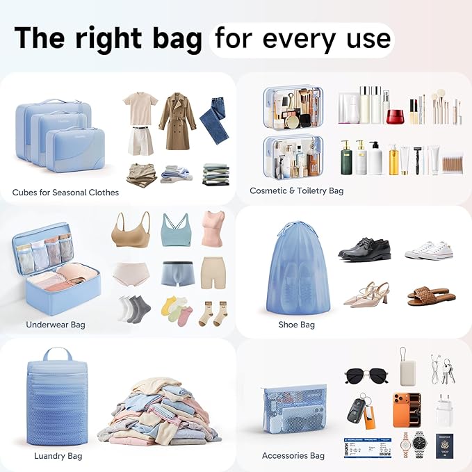 9 Set Packing Cubes for Travel, Gifts for Women Mom,Anti-Tearing Suitcase Organizer,OlarHike Vacation Essentials & Accessories for Cruise Ship