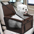 Dog Car Seat Foldable Dog Car Booster Seat Waterproof Breathable Oxford Travel Bag for Small to Medium Dogs, Puppies, and Pets-Pure Coffee