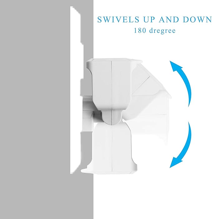 oviitech 3 Outlets 3-Prong Swivel Wall Adapter, Grounded 180 Degree Electrical Plug Adapter, Indoor Rated,White.