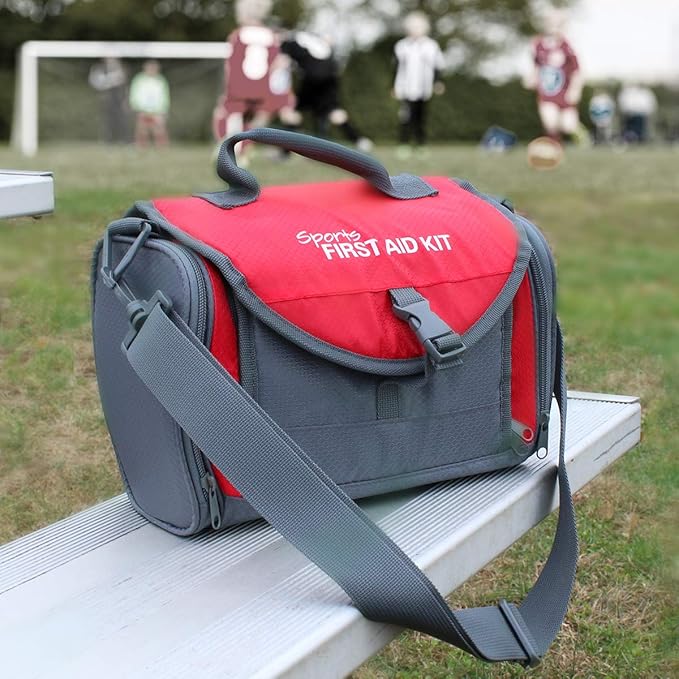 24/7 First Aid Coaches' First Aid Kit, Sports First Aid Kit Duffel Bag for Basketball, Baseball, Football, Volleyball, and Soccer Coaches, 189 Pieces