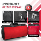 C&F BOGMOST Red Medium Travel Duffel Bag - 17" Foldable Waterproof Gym, Beach, Swim Bag - Polyester Oxford Cloth Sports Bag