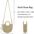 Womens Straw Beach Bag Woven Crossbody Shoulder Bags Top Handle Satchel Handbag Purse for Summer