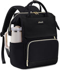 LOVEVOOK Laptop Backpack for Women with Giant Tumbler Holder Pocket, 15.6 inch Travel Work Backpack Purse for Nurse Teacher, Waterproof School Bag College Bookbag Cute Casual Daypack for Girls Black