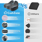 CushZone Seat Cushion, Memory Foam Office Chair Seat Cushion for Office Chairs/Car/Long Trip/Desk Chair/Gaming, Extra Large Size for Sciatica & Hip & Tailbone Pain Relief, Sciatica Support (Grey)