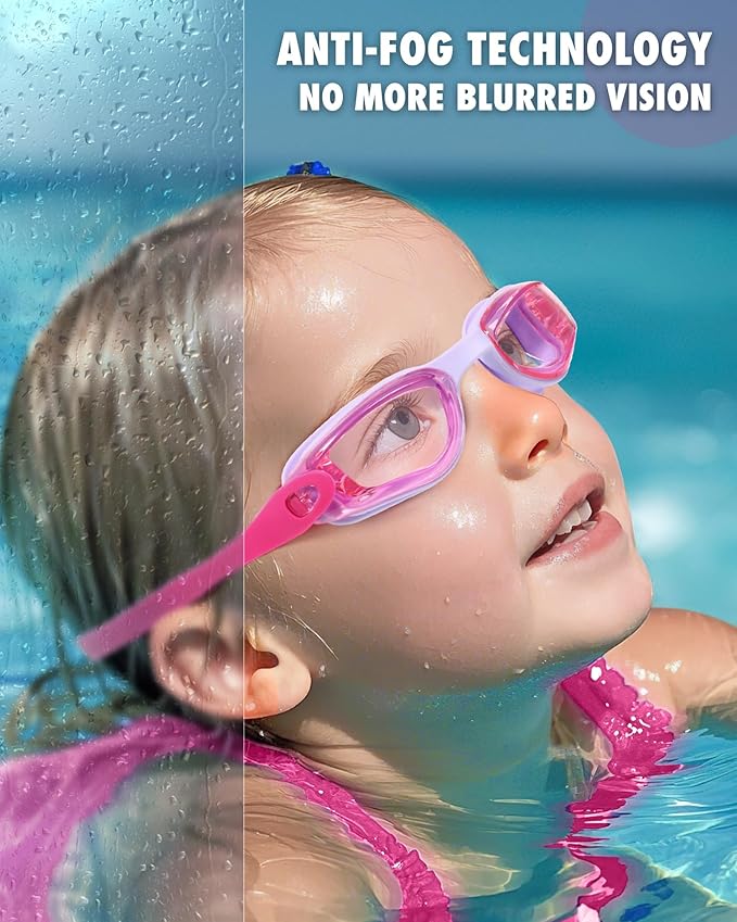 Aegend Swim Goggles for Kids Youth 3-14 Anti-Fog Anti-UV Comfort Fit Goggles for Swimming