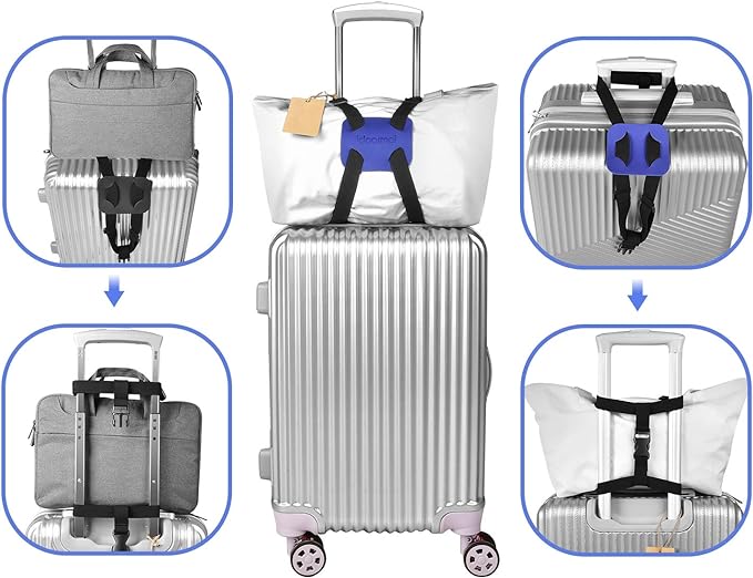 Luggage Straps Bag Bungee, Luggage Bungee - Luggage Straps Suitcase Adjustable Belt-(Blue-2)