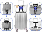 Luggage Straps Bag Bungee for Luggage， High Elastic Suitcase Adjustable Belt Bag Bungees with Buckles (Black/Blue)