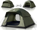 Purebox Tent 4 Person Camping Tents - Double Layer with 2 Doors & Rainfly, Portable Waterproof & Windproof Tents, Large Mesh Ventilation, Easy Setup Family Tent for Camping, Hiking and Backpacking