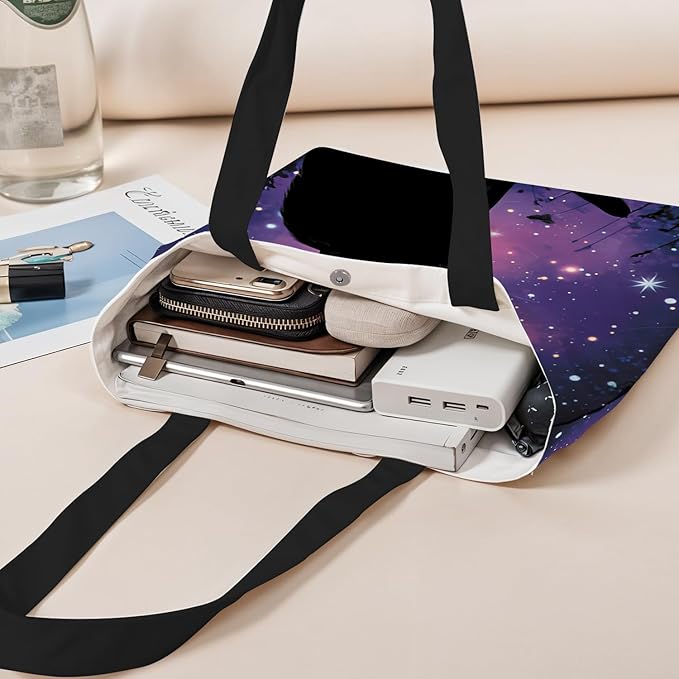 ANNA QUEEN Cat Tote Bag Shoulder Bag Handle Bag for Gym Yoga Picnic Beach Kitchen Reusable
