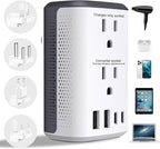 Voltage Converter Us to Europe, Power Converter Combo, 220v to 110v European Plug Converter 2300w Travel Adapter Worldwide, Step Down European, Travel Adapter Worldwide