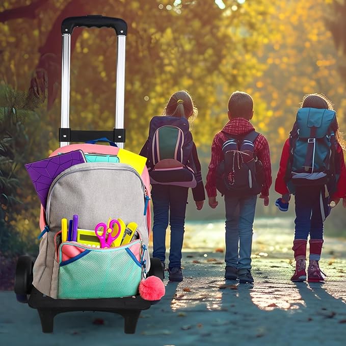 Backpack Trolley Wheeled Cart Telescopic Rod Aluminum Alloy Black Luggage Cart with Wheels Travel Trolley for Boxes Backpack, Men