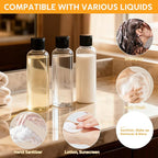 5 Pack 3.4 oz Travel Bottles for Toiletries, TSA Approved Leak Proof Refillable Travel Size Containers, Clear Plastic Shampoo Bottles for Lotion Conditioner