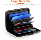 Mayski Credit Card Holder, RFID Blocking, Aluminum Alloy Hard Case, Small Mini Business Metal Wallet for Women Men, Seaside