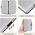 ELFISH Mini RFID Aluminum Wallet Credit Cards Holder Business Card Case Metal ID Case for Men Women (Silver)