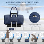 Women Weekender Travel Duffle Bag: Travel Duffel Overnight Bags with Shoe Compartment Large Carry on Tote with Toiletry Bag Weekend Traveling Yoga Gym Hospital Bag for Women with Wet Pocket Blue