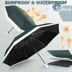 Windproof Travel Umbrella, Collapsible Umbrella Automatic Open Close Auto Small Compact Portable for Rain Sun Adult Women