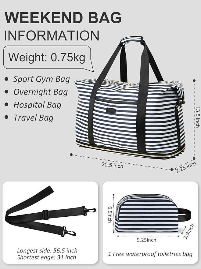 Expandable Travel Duffle Bags Weekender Overnight Bags for Women Men Hospital Bag for Women Labor Delivery with Toiletry Bag Waterproof