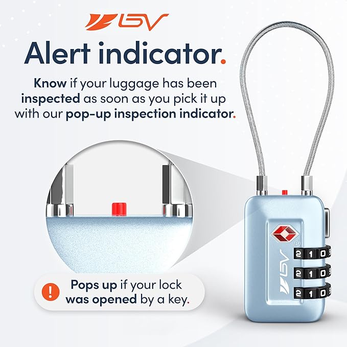 TSA Accepted Luggage Travel Lock, Set-Your-Own Combination Lock for School Gym Locker, Luggage Suitcase Baggage Locks, Filing Cabinets, Toolbox, Case Arctic Blue, 2 Pack (Limited Edition)