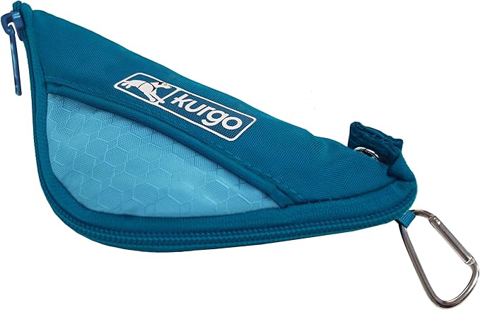 Kurgo Zippy Bowl for Dogs, Collapsible Travel Dog Bowls, Pet Food & Water Hiking Container, Food Grade Silicone, Travel Accessories for Pets, Includes Carabiner, Holds 48 oz (Coastal Blue)