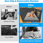 URPOWER 2026 Upgraded Back Seat Extender for Dogs - Large Hard Bottom Dog Car Seat Cover Holds 550lbs, Waterproof Dog Hammock Pet Bed with High-Density Foam Non-Slip Backseat Protector