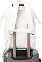 Kinmac Wide Open Style Laptop Backpack College Travel Outdoor Backpack For Laptop Up to 15.6 Inch (White Embroidery)
