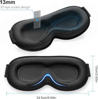 Gritin 100% Blackout Sleep Eye Mask for Women Men, Zero Pressure Sleeping Mask - Ergonomic Design 3D Cutout Eye Movement and Eyelash Friendly Night Blindfold, Ultra Soft Comfortable for Sleeping