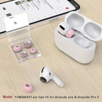 3 Pairs Replacement Ear Tips for AirPods Pro and 2nd Generation with Noise Reduction Hole, Silicone Ear Tips for AirPods Pro with Portable Storage Box and Fits in Charging Case (S/M/L, Pink)
