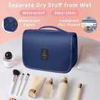 Toiletry Bag Travel Bag with Hanging Hook, Waterproof Capacity Hanging Multifunctional Makeup Bag for Toiletries, Portable Cosmetic Bag Travel Organizer for Women and Men(Royal Blue)