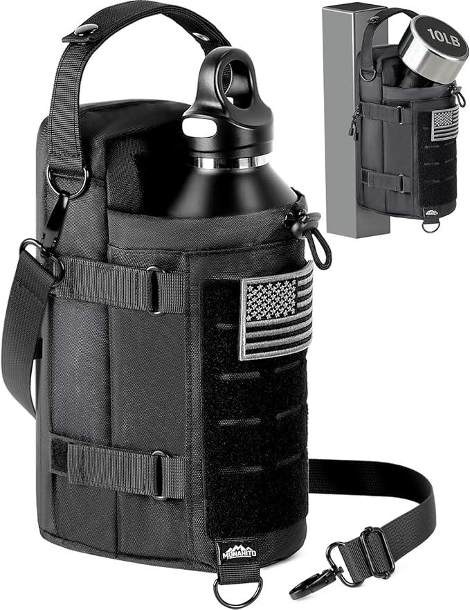 Magnetic Gym Bag for Men - Water Bottle Carrier Holder Bag with Shoulder Strap, 4 Built-in Magnets Gym Gifts for Men