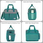 Dog Travel Bag for Pet Kit for Supplies with 2 Food Storage Containers 2 Collapsible Bowls 1 Feeding Mat 1 Dog Treat Pouch 7-Piece Set Perfect Road Trips Camping Weekend or Doggy Gift, Teal