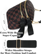 Black and White Checkered Crossbody Bag Bum Bag for Women,Spacious Checkered Purse Fanny Packs Belt Bag