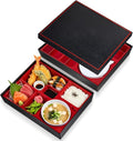 Teenyyou 2 Pcs 12 x 9.5 x 2.2 Inch Japanese Bento Box 6 Compartments and Bowl Divided Lunch Box with Greaseproof Adult Japanese Bento Lunch Container Sushi Home Restaurant