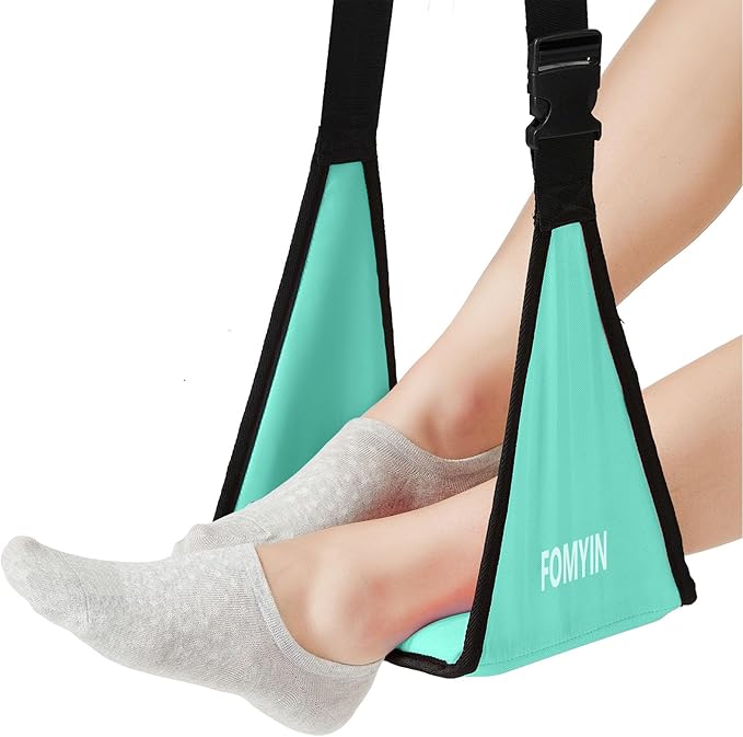 Airplane Footrest with No Feet Clashing Support Design, Portable Travel Foot Hammock to Relax Your Foot, Memory Foam Plane Foot Rest to Relieve Feet Soreness - Long Flights Essentials