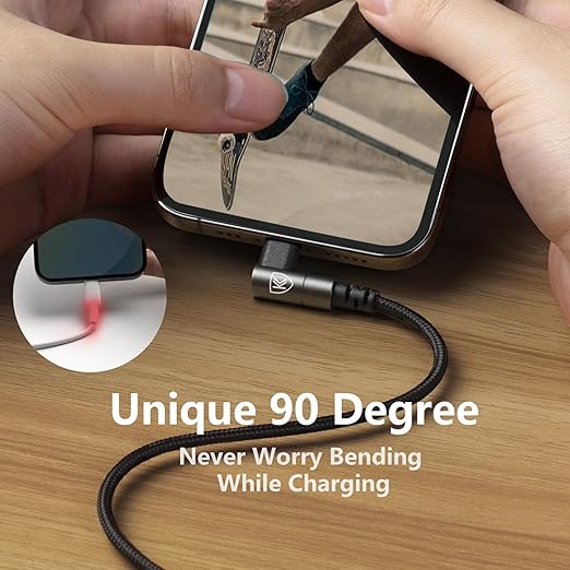 iPhone Charger 10FT,3Pack 90 Degree Charging Cable, [Apple MFi Certified] Long Lightning Cable Fast Charging Cord Compatible for iPhone 14/13/12/11/Pro/Max/Mini/X/Plus/8/7/6/5S/SE/Plus/iPad