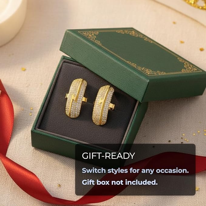 Clip on Earbuds Open Ear Accessories for Bose Ultra Open Earbuds - Lightweight Clip-On Decor for Wireless Earbuds (Headphones not Included) (Small Diamond (Gold))