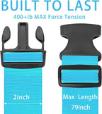 BILIONE 4 Pack Luggage Straps 79" Long Belts Keep Suitcase Secure While Traveling, TSA Approved Add a Bag Premium Accessory for Travel Bag Closure (2PCS Blue + 2PCS Rose Pink)