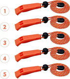 Amzonly Emergency Whistle, 120db Safety Whistle Survival Shrill Loud for Camping Hiking Hunting Boating Fishing Life Vest Jacket Rescue Signaling Kids Lifeguard 5 Pack