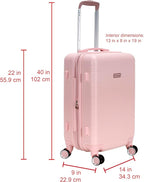Rockland Palm Beach Hardside 20" ABS Carry On, Pink