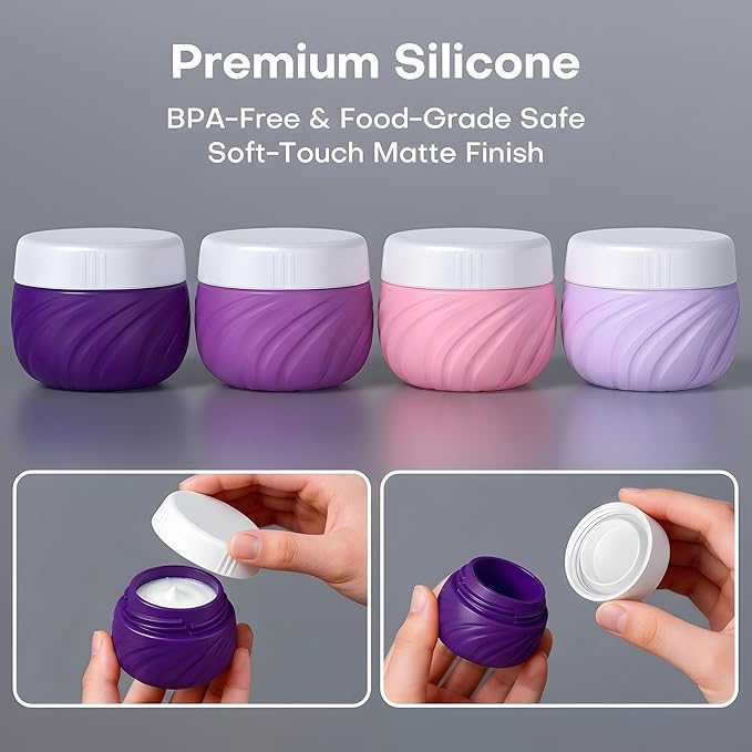 Travel Bottles for Toiletries 8 Pack: TSA Approved 3oz Leak Proof Containers - Silicone Squeezable Bottles for Shampoo Lotion - Travel Essentials for Women Men with Clear Bag (deep red)