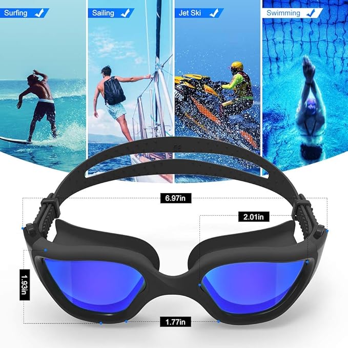 ZIONOR Swim Goggles, Upgraded G1 Polarized Swimming Goggles Anti-Fog for Adult Men Women