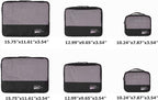 Packing Cubes Set Travel Luggage Organizers Suitcase Lightweight Accessories Black