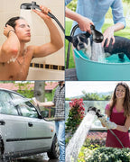 AUTOPkio Portable Camping Shower, Upgraded Outdoor Shower with 6000mAh Rechargeable Battery Pump & Digital Display for Hiking, Travel, Car, Pet Bath, Watering, Emergency
