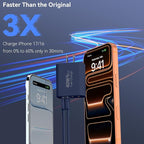 USB C Wall Fast Charger Block, 40W 4-Port Type C Charger Fast Charging Blocks PD Power Charger Adapter+QC 3.0 USB Multiport Charger Brick for Phone 17/16/15/14/13/12 Pro Max, Pad, GalaxyS25-Deep Blue