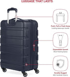 SwissGear 7366 Signature Hardside Expandable Luggage with Spinner Wheels, TSA Lock, Navy, Checked-Medium 23-Inch