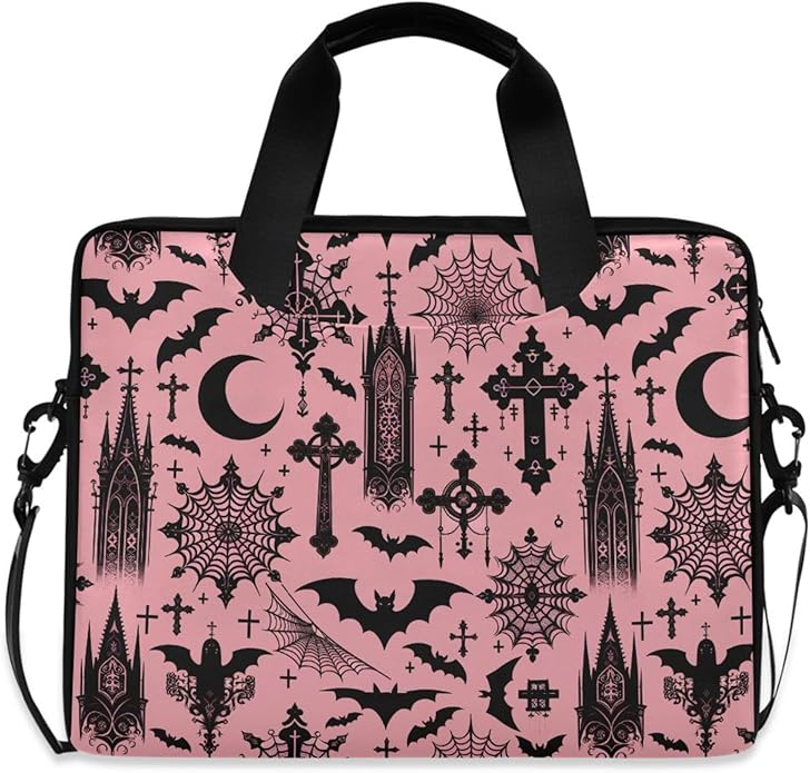 MNSRUU Laptop Bag for 15.6 inch Black Gothic Bats
