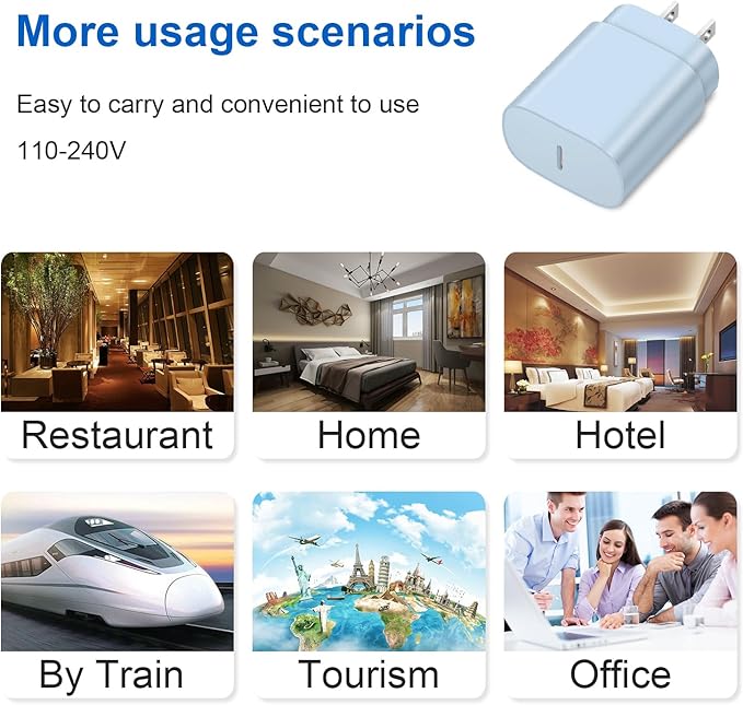 Type C Charger Fast Charging for iPhone 16 15,USB C Samsung Chargers Block 25W Super Fast Wall Chargers for Samsung Galaxy S25/S24 S23 S22 S21/iPhone 16/16 Pro Max/15/15 Pro Max,Android Charger(Blue)