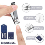 Geosar 50 Set Travel Manicure Kit Bulk Professional Nail Clippers Pedicure Nail Care Tools Grooming Stainless Steel Set with Portable Travel Case, Gift for Christmas Men Women(Navy Blue)
