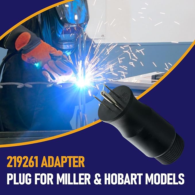 219261 Multi-Voltage Power Adapter Plug for Miller, for Hobart Welders/Plasma Cutters, 4-Pin to 3-Prong Electric Welding Plug Adapter for 115V/15A Power Cord 5-15P