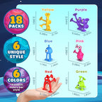 Suction Toy Toddler Bath Toys: No Hole Bath Toy for Boys Girls - 18PCS Sensory Fidget Toys for Kids - Window Building Toy Gooide Bag Stuffers - Travel Essentials Road Trip Activities for Kids Gifts